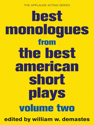 cover image of Best Monologues from the Best American Short Plays, Volume Two
